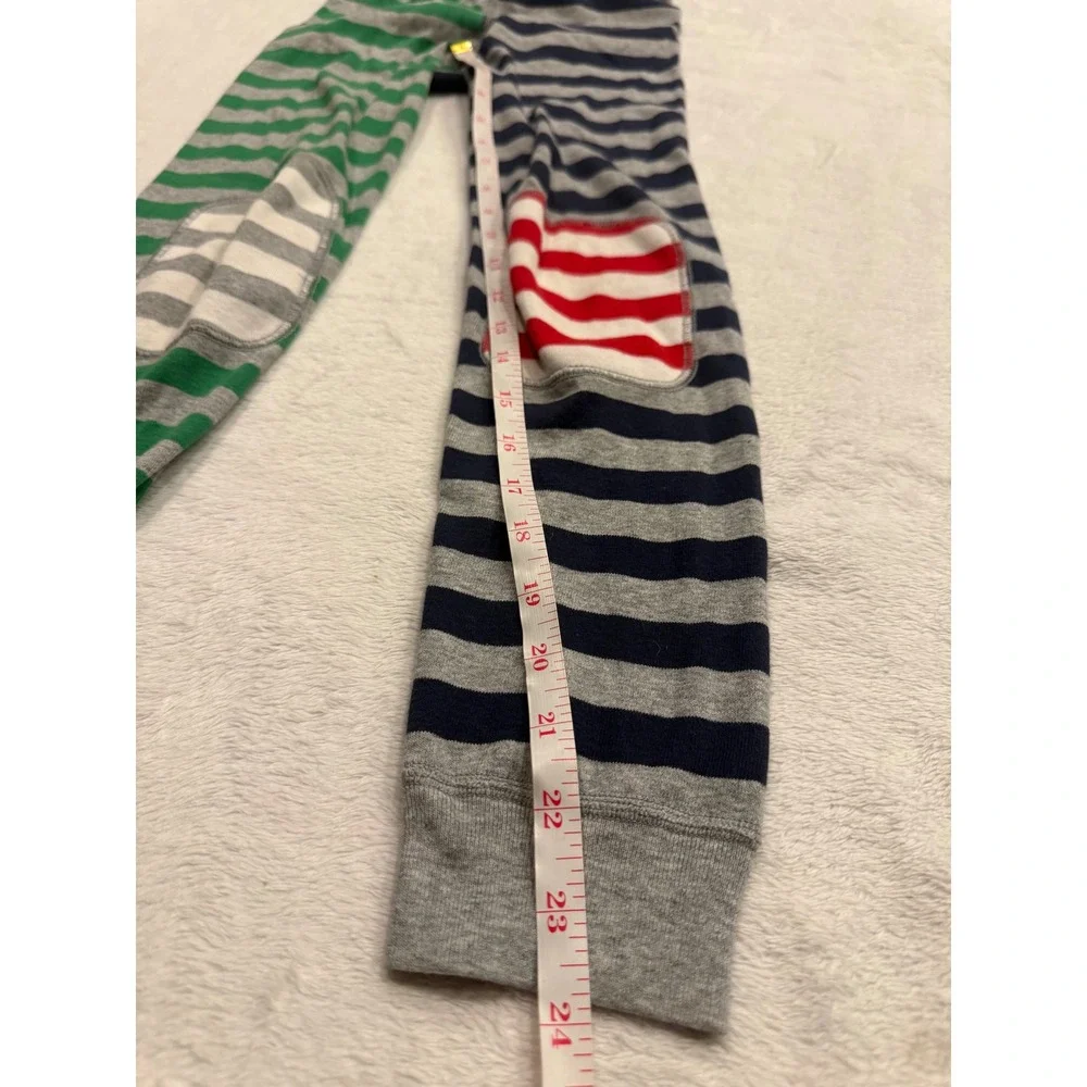 Hanna Andersson Kids Size 8 130cm Striped Organic Cotton Pajama Pants Green Navy